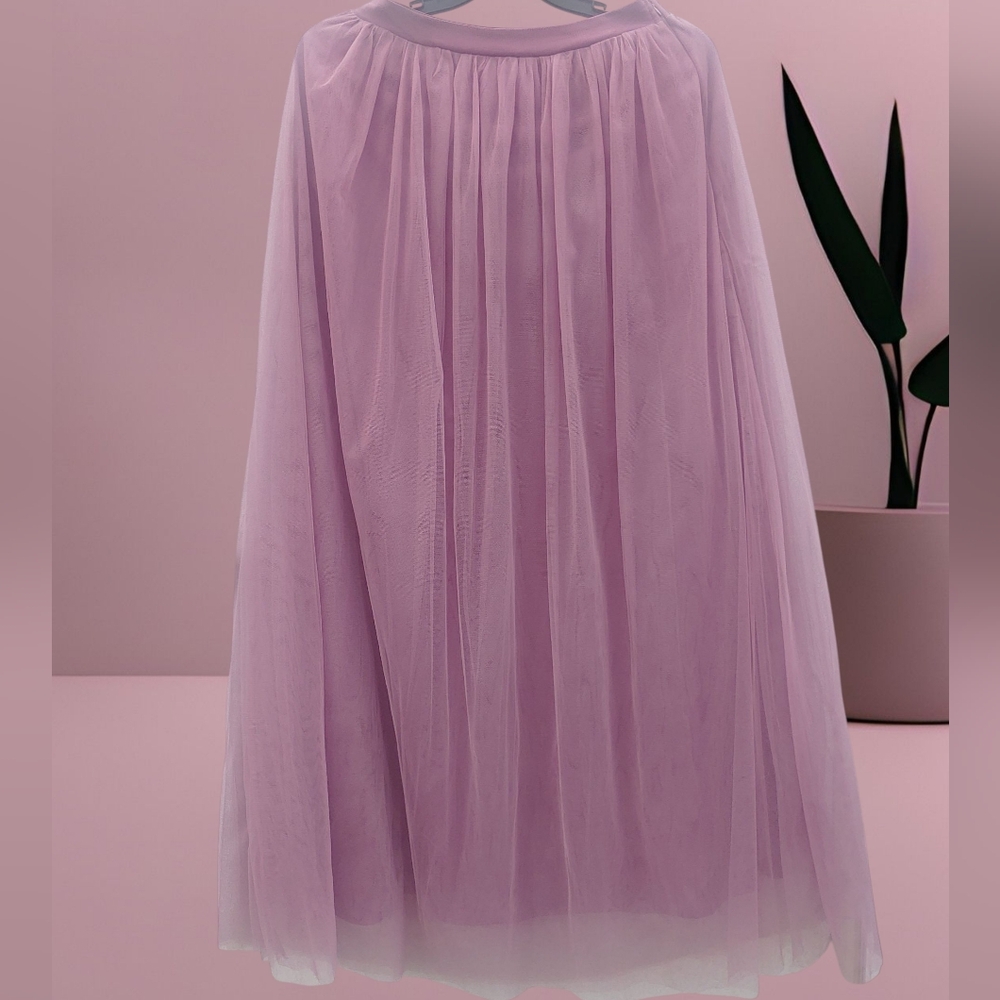 Maniju Lavender Maxi Skirt Layered Tulle Medium
